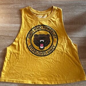 Girls Who Powerlift Mama Bear Muscle Tank | Size Medium